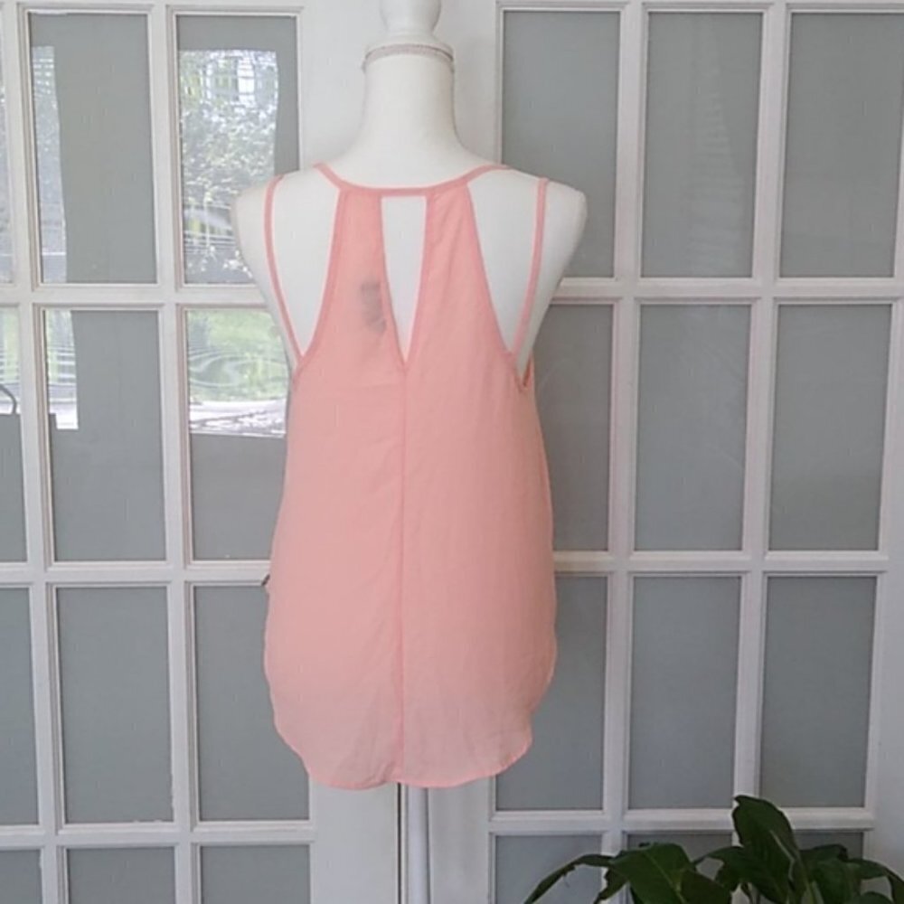 NWOT ASTR Double Strap Sheer Pale Pink Top - Picture 2 of 9
